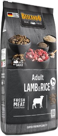 Сухий корм для дорослих собак BELCANDO Adult Lamb & Rice з ягнятими та рисом для чутливого травлення, 12.5 кг