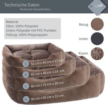 Крісло-ліжко для собак з м'яким знімним подушкою, можна прати, різні кольори та розміри (S, коричневий)