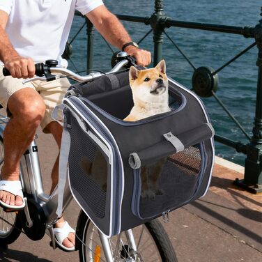 Рюкзак-переноска для тварин з сіткою та захистом від сонця, для котів та собак до 6.5 кг (Чорний)