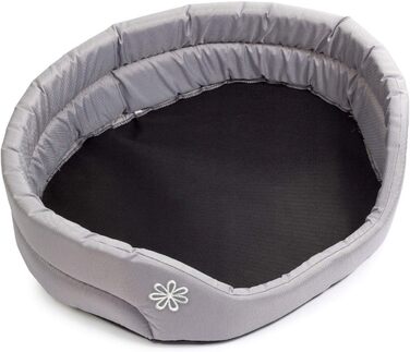 Крісло-ліжко для собак великих порід | Овальне м'яке ліжко для собак | Стійке до подряпин | Клітка-ліжко для собак | Поліестер, можна прати | XL (71x60 см), сірий колір