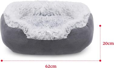 Крісло-ліжко для собак Rosewood Luxus Small, сіре, 50 см, з антиковзною основою, машинне прання (53 x 63 x 23 см)