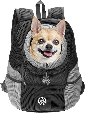 Рюкзак-переноска для собак та котів EATAN - дихаючий, водонепроникний, регульований (M, чорний), VFFG4656