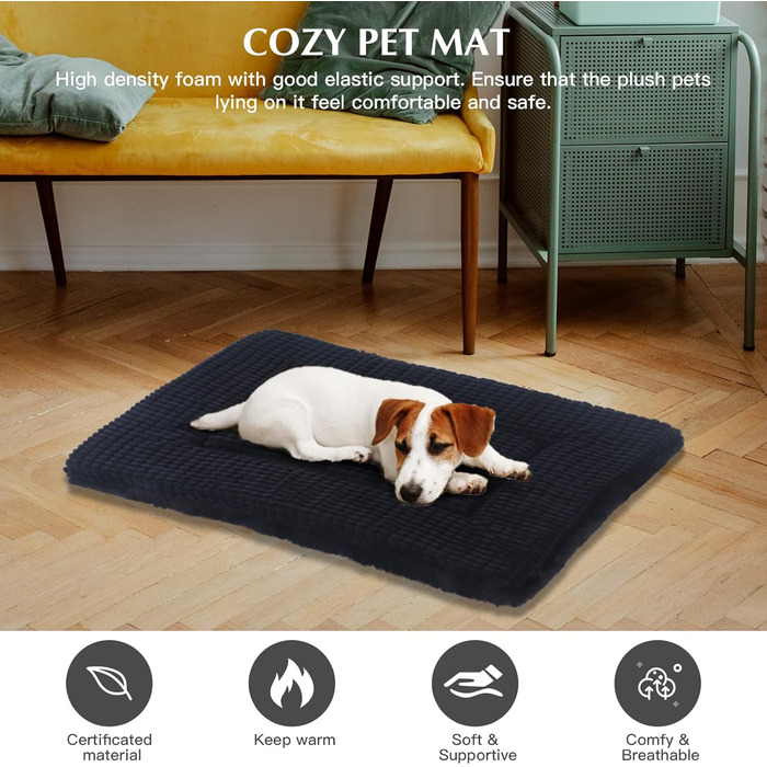 Ортопедичний лежак для собак BVAGSS, миючий, м'який, теплий, для маленьких, середніх та великих собак, 76x50x4 см, 54x33x4 см, сірий