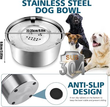 Миска для собак Slow Feeder з гелевими вставками, запобігає ковтання, великі миски для собак, аксесуари для собак, покращує травлення (миска для води)