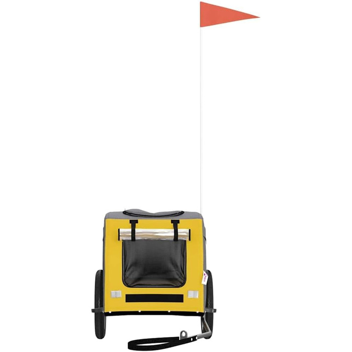 Причіп для велосипеда для собак жовтого та сірого кольорів, Oxford-Gewebe та залізо, LH62839