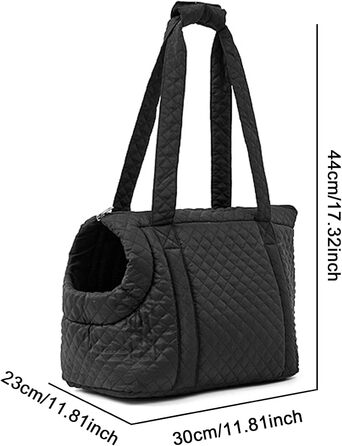 Чорна переносна сумка-переноска для котів та маленьких собак, бавовна, для цуценят та кошенят