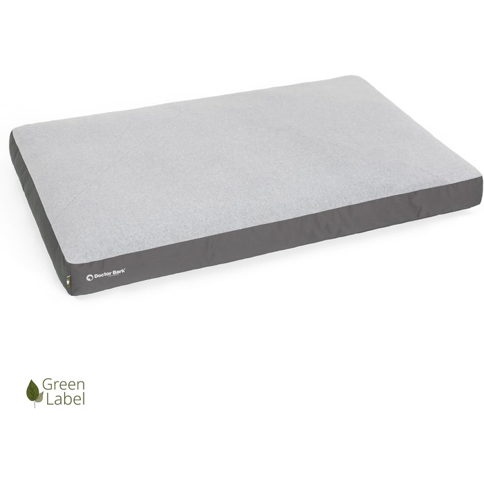 М'який лежак для собак Doctor Bark великих порід, 117x80 см, сірий, GreenLabel (XL, миючий)