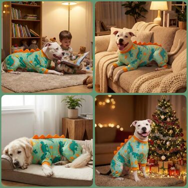 Комбінезон для собак великих порід LovinPet: дихаючий, з UV-захистом, антибактеріальний, для відновлення після операцій, зелено-помаранчевий, XX-Large