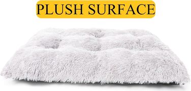 М'яке собаче ліжко для великих та середніх собак, плюшеве крісло-подушка для собак, товсті собачі матраци з неслизьким дном, пухнасте ліжко для домашніх тварин, можна прати та заспокоює (сірий, 80x118 см)