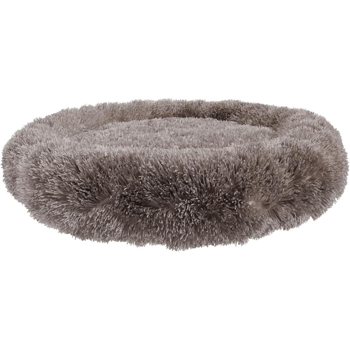 Кругле ліжко для собак Benno® BALU 70x70x16 см, кавовий колір, м'яке ліжко з поліестеру, з поліпропіленовою начинкою, миється, з неслизьким дном, з іграшкою-кісткою