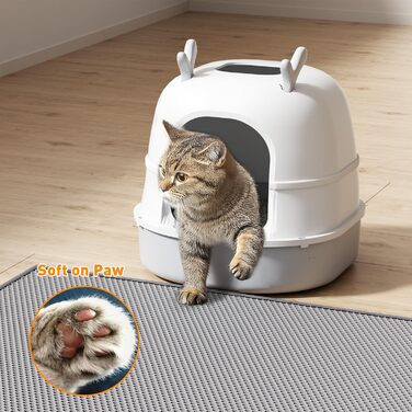 Килимок для котячого туалету Garoopion, EVA, двошаровий, сірої, 61x38 см, з сотами