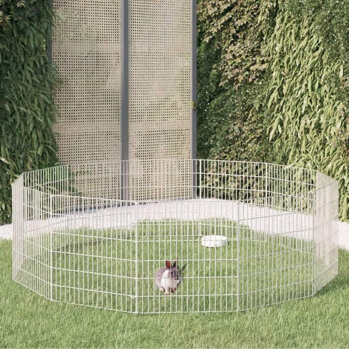 Клітка для кроликів vidaXL, 12 панелей, 54x60 см, оцинковане залізо, вольєр для домашніх тварин