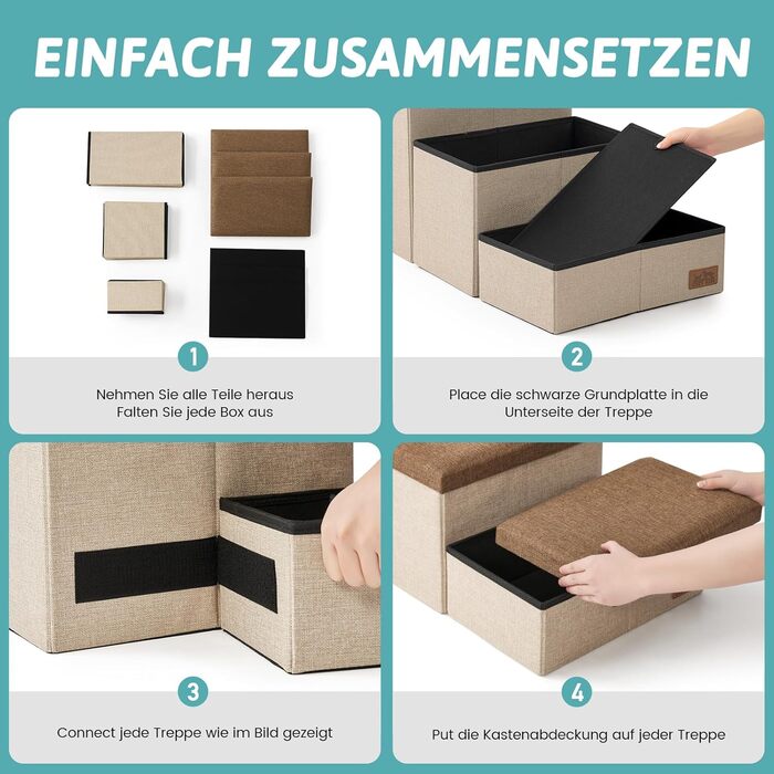 Сходинка для собак COZY KISS з місцем для зберігання, широка, неслизька, для маленьких собак, для ліжка та дивану, 43x72x42.5 см (Колір: Коричневий)