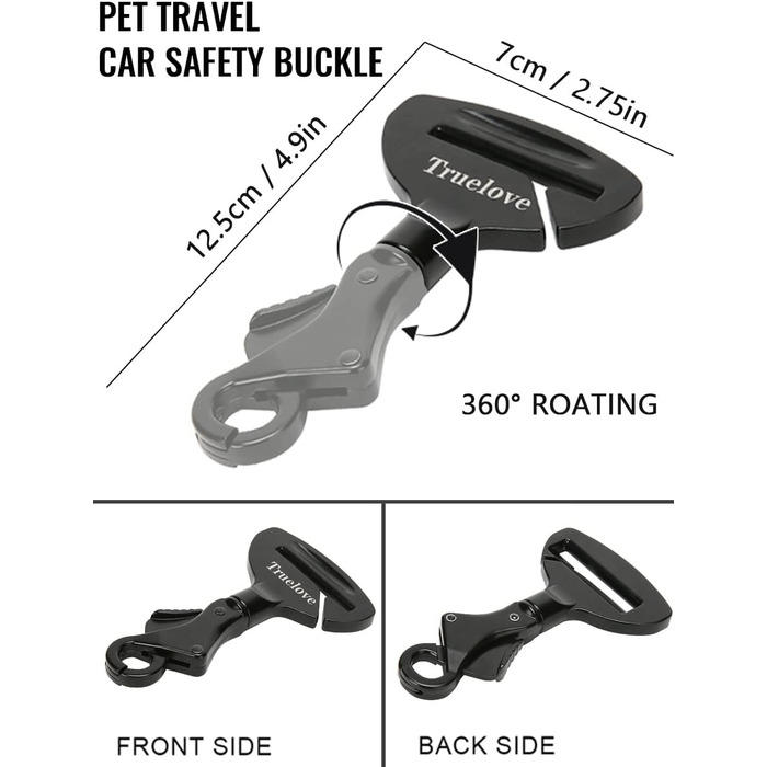 Автомобільний затискач для собак: надійний ремінь безпеки для собак та котів, чорний