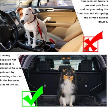 Сітка захисту для автомобіля, 120x90 см: бар'єр для собак, захист заднього сидіння, двошарова