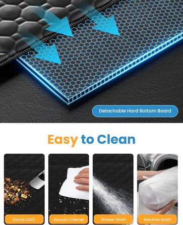 Подовжувач для заднього сидіння автомобіля для собак, водовідштовхувальний чохол на сидіння для собак, витримує до 180 кг, знімний жорсткий каркас, міцна підвісна лежанка для собак у автомобіль, SUV, вантажівка