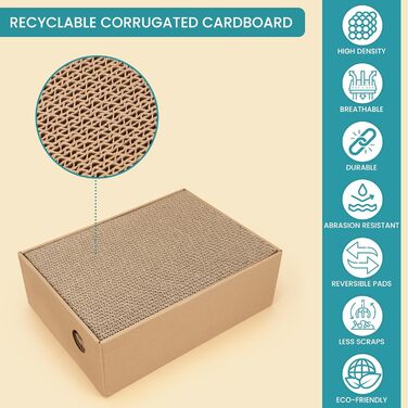 Кігтеточки Belle Vous з картонної коробки (5 шт.) 24 x 33 см - Змінні картонні килимки для котів