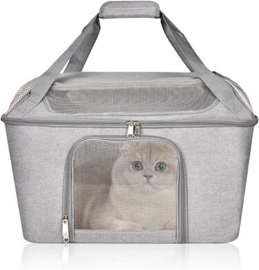 Транспортна переноска для котів та собак, складана переноска-мішок, переноска для тварин з регульованим плечовим ременем, схвалена авіакомпаніями