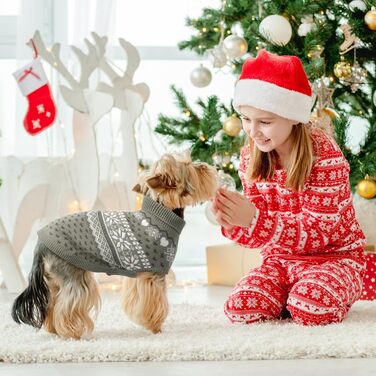 Светр для собак SCENEREAL: теплий, м'який, з високим коміром, для великих, середніх та маленьких собак. Ідеальний для святкування Різдва!