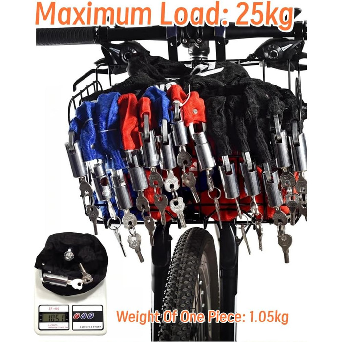 Складаний велосипедний кошик - навісний багажник для велосипеда, чорний, вантажопідйомність 25 кг