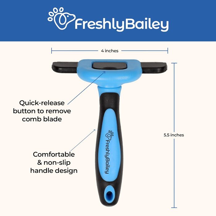 Щітка для видалення шерсті Freshly Bailey для короткошерстих собак і котів – ефективна гребінець для вичісування короткої шерсті домашніх тварин