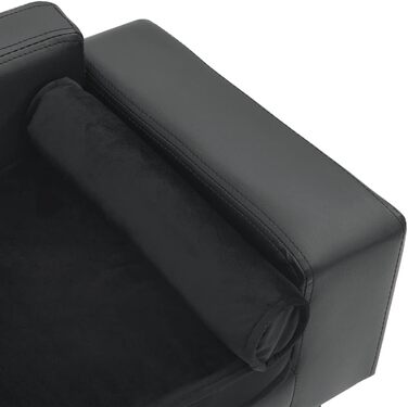 Софа для собак VidaXL 81x43x31 см, плюш, штучна шкіра, сірий колір