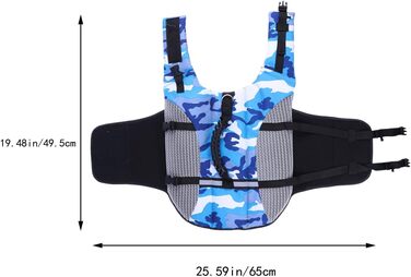 Рятувальний жилет для собак POPETPOP, регульований, дихаючий, з ручками та швидкою застібкою, блакитний (M)