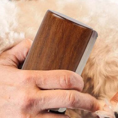 Бурштук для видалення шерсті собак та котів з дерев'яною ручкою | Інструмент для грумінгу домашніх тварин | Підходить для довгошерстих собак та котів