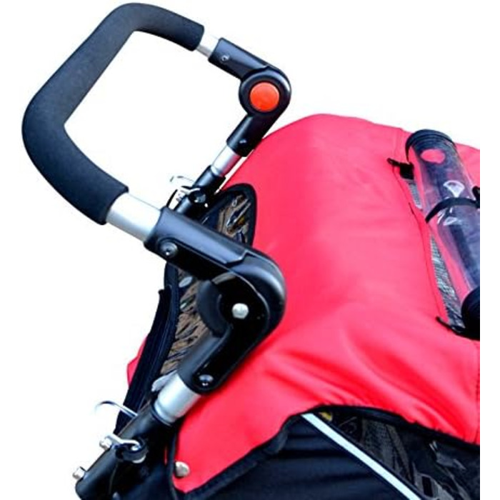 PAPILIOSHOP Fox - Дитяча коляска-трансформер 2-в-1 та велопричіп, червоний, легкий та стабільний