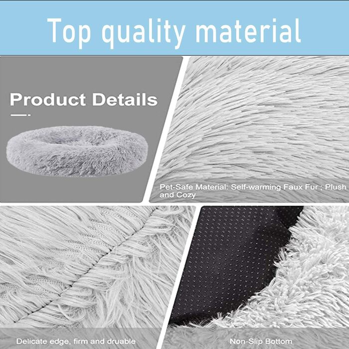 Крісло-лежанка для собак HANHAN у вигляді пончика, XXL, ортопедичне, м'яке, заспокійливе, антистрес, рожеве. Лежанка-печеринка, велика, для собак, миється, з середнім матрацом.