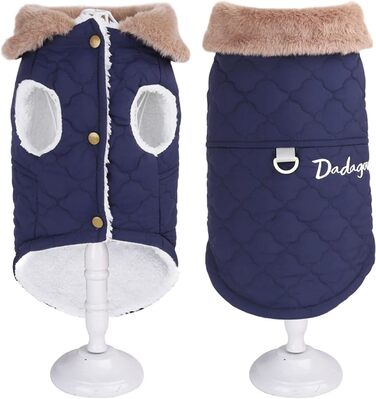 Зимова куртка для собак з кільцем D, вітронепроникна, холодостійка, для вулиці, для мопсів, шиба-іну, чихуахуа, зелена, розмір L