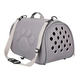 М'яка переноска для тварин | Сумка-переноска на плечі для цуценят | для подорожей, відпочинку на природі, авіаперельотів, кемпінгу, міста та відвідування ветеринара - сірий колір, розмір M