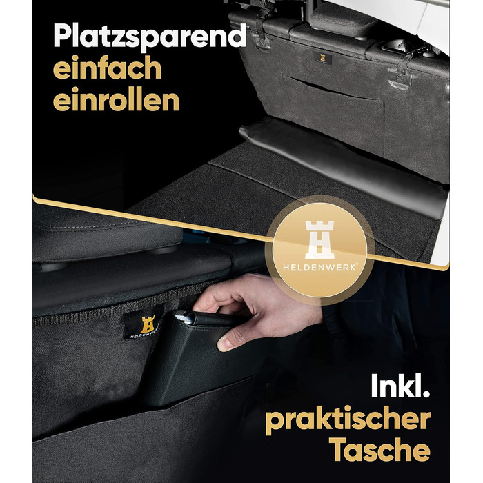 Захист для багажника автомобіля для собак HELDENWERK - універсальний, водовідштовхувальний, стійкий до подряпин, з захистом бокових панелей та краю завантаження. Підходить для собак.