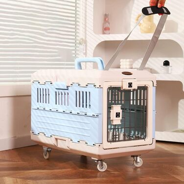 Транспортний бокс для собак та котів, складаний, блакитний, 31.5 x 55 x 36.4 см