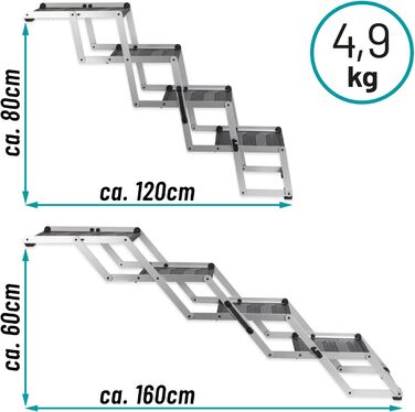 Сходинка для собак VOSS.PET, 4 сходинки, з алюмінію, з килимком, для автомобіля