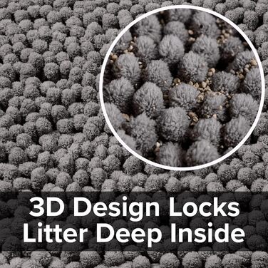 Килимок для котячого туалету CatGuru, розміри M, XL, XXL, водонепроникний, антиковзкий, можна прати, м'який, аксесуари для котів (XXL, темно-сірий, зносостійкий) XXL Темно-сірий