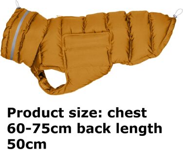 Жовта тепла зимова куртка для собак великих порід, захист від снігу та холоду