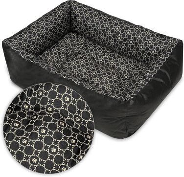 Ліжко для собак SuperKissen24: корзина, диван, ліжко для маленьких, середніх та великих собак. Легко миється, розмір M, чорний та сірий (Louis Schwarz, 70x55 см, 1 шт.)