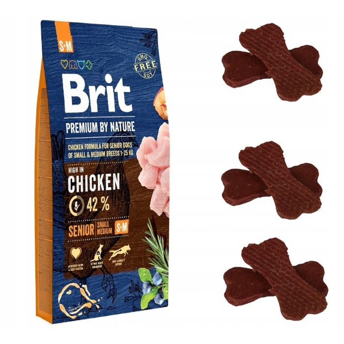 Сухий корм для собак Brit Premium by Nature Senior S+M з куркою, 15 кг