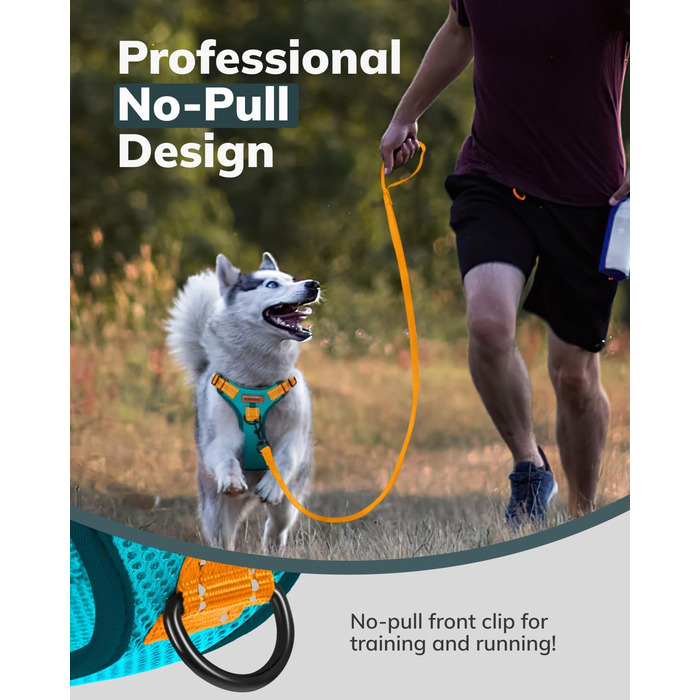 Собачий шлея MIDOG XL, не тягне, відбивні ремені, дихаюча сітка, регульована, синя