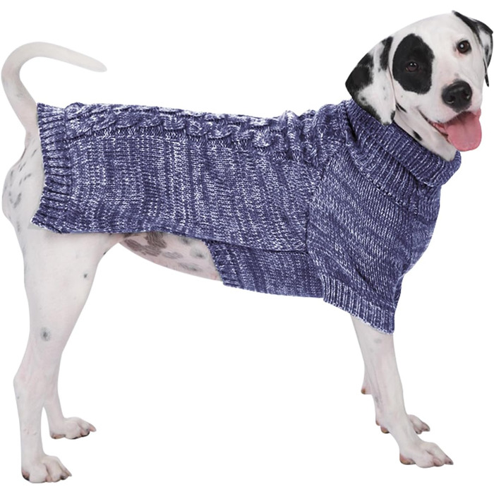 Теплий в'язаний пуловер для собак та котів (S, блакитний)