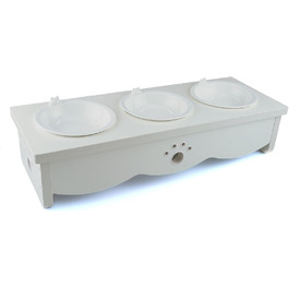 Набір мисок для котів CatS Design: кераміка та дерево, 3 шт. - годівниця для котів, миска для корму, безпечна для миття в посудомийній машині