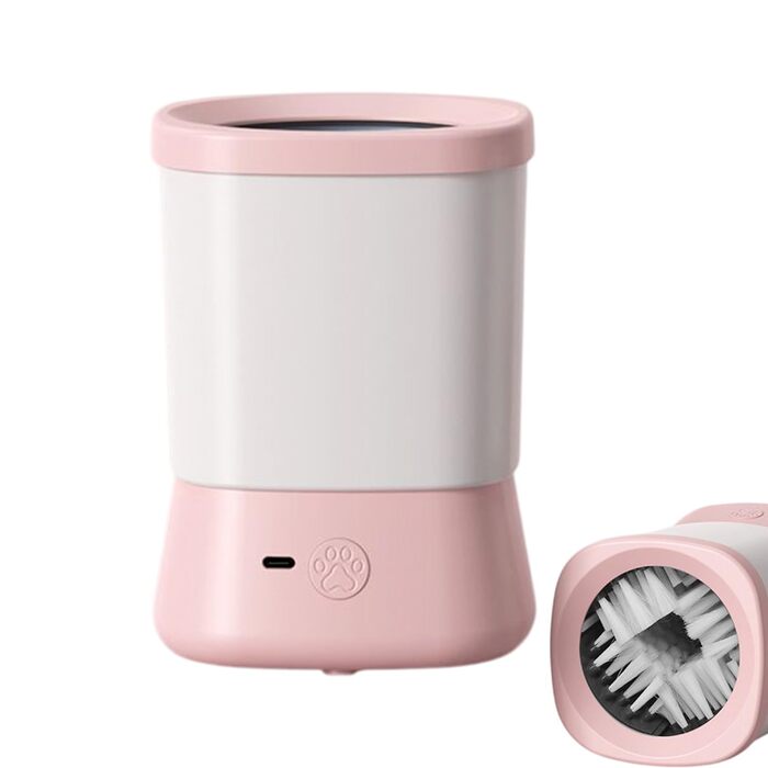 Очисник лап для собак, портативний мийник лап | Двоступеневий захист від бруду для тварин, рожевий