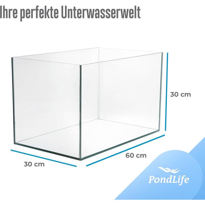 Акваріум скляний Pondlife 60x30x30 см для риб і тераріум