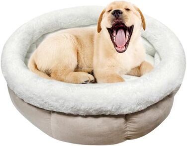 М'яке ліжко-лежанка для собак та котів, 50x50x20 см, світло-коричневий колір