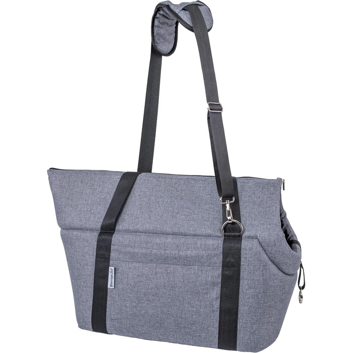 Сумка-переноска для собак BOUTIQUE ZOO XL до 15 кг – велика переноска для середніх собак та котів – м'яка, складна та пральна – 52×35×39 см – сіра