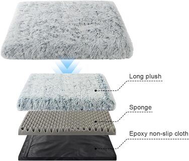 Крісло-лежанка для собак та котів Aomig, квадратне, плюшеве, 75x50x8 см, сірий колір