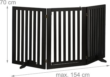 Захисна перегородка Relaxdays з дверима, 70x154 см, складна, для дітей і собак, чорна