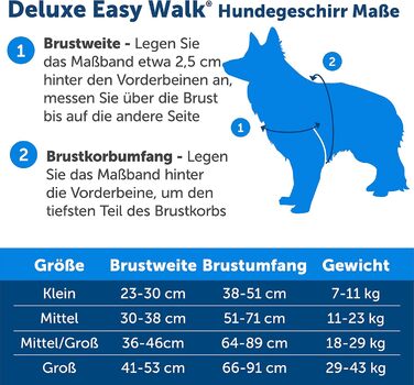 Шлейка для собак PetSafe Easy Walk Deluxe, міцна, з м'якою підкладкою, чорно-синя (M/L, 1 шт.)