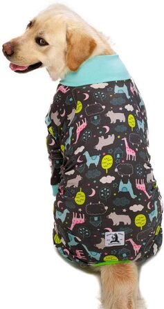 Піжама для собак, комбінезон для середніх та великих собак, легкий, милий одяг для тварин, комбінезон, великий розмір, одяг для собак після операцій, 32 (об'єм грудей 82 см), темно-сірий, 32 (об'єм грудей 82 см), темно-сірий